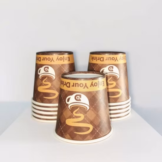 Custom Printed Biodegradable Paper Cup Plastic Lid