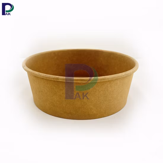 Retail Custom Printing 1500cc Kraft Paper Packaging Paper Bowl