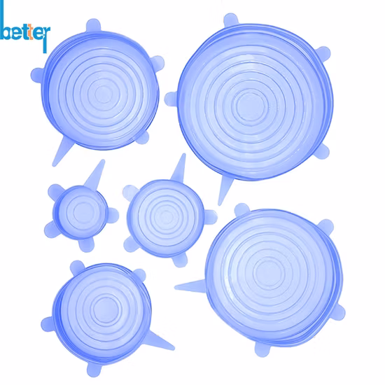 Universal Silicone Circle Food Safe Fresh Stretch Cover Lids for Bowls/Pots/Cups/Pans