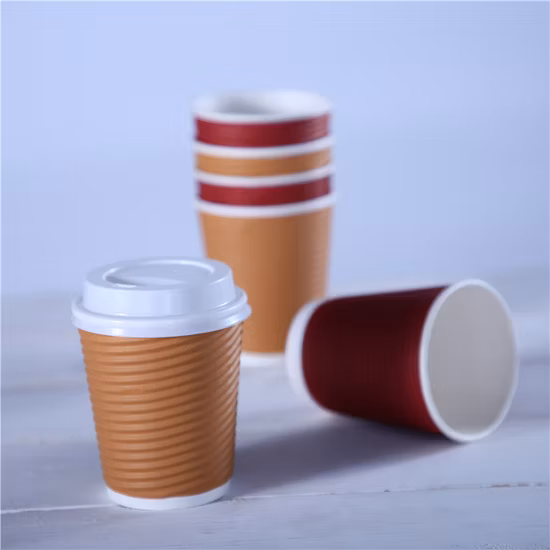 Biodegradable Compostable Disposable Insulated Ripple Wall Paper Cups