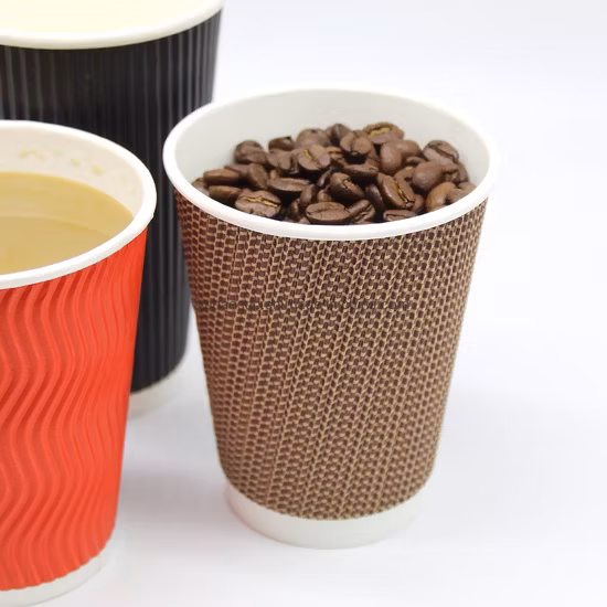 12 Oz Hot Insulated Ingeo PLA Coated Compostable Triple Wall Paper Cup