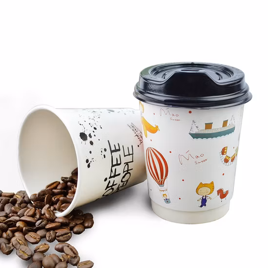 100% Compostable Biodegradable PLA Coating Coffee Paper Cups